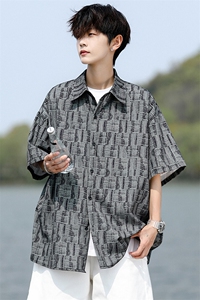 8XL-M花衬衫男款短袖夏季冰丝薄款花衬衣大码寸衫外套DC28013P38图片