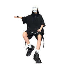 量大优供视频泡泡纱夏款连帽套装短袖短裤男XH74TZ-特P60，男装牛仔裤，电商B367