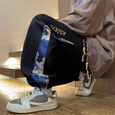 美式风复古直筒卫裤男秋季ins潮牌休闲裤高街阔腿运动裤子K20/P50，男装休闲裤，星座506