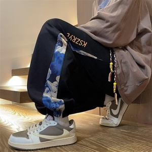美式风复古直筒卫裤男秋季ins潮牌休闲裤高街阔腿运动裤子K20/P50图片