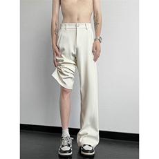 美式斜切微喇叭西裤高街cleanfit冰丝休闲裤子504-K246-特P39控78，男装西裤，星座504