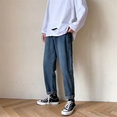 牛仔裤男潮牌宽松潮流直筒九分韩版休闲阔腿裤老爹长裤子W060P44，男装牛仔裤，星座506