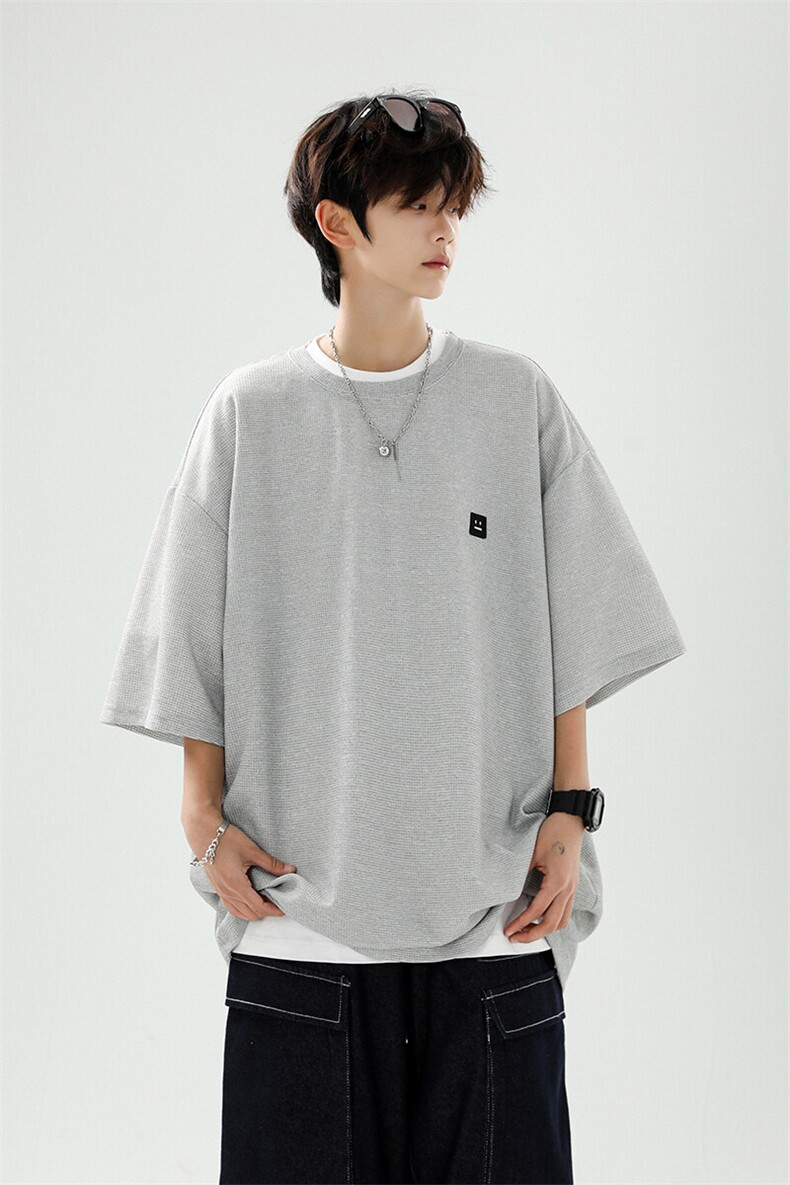 8XL-M重磅！特大码T潮牌上衣男中性华夫格短袖T恤DX304P25控39,男装T恤,电商D206-1