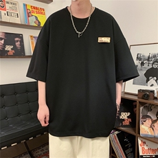 T9045/P28高弹华夫格t恤oversize美式重磅短袖男ins潮牌圆领T恤，男装T恤，电商A141