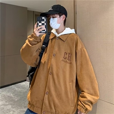 麂皮绒外套男春秋季潮牌机车夹克美式复古高级感痞帅炸街休闲上衣，男装夹克，星座1210-1