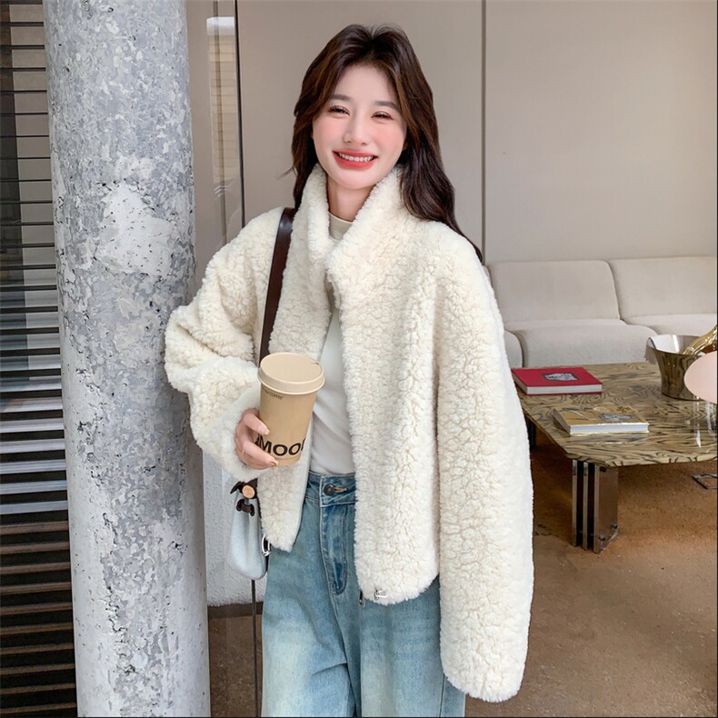 新品大货皮毛一体外套8158-P195控288,女装毛呢外套,2C196