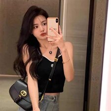 【现货】小香风冰丝背心黑白两色，女装背心吊带，CHERRY·印