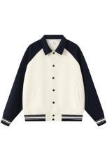 重磅420克boxy短款开衫翻领卫衣外套棒球服撞色外套男D9898-P68，女装短外套，星座610B-1