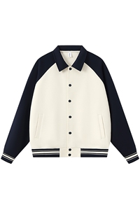 重磅420克boxy短款开衫翻领卫衣外套棒球服撞色外套男 D9898-P68图片