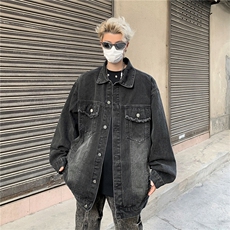 GC9762-P58牛仔外套男春秋款水洗做旧痞帅高级感潮牌欧美街头夹克，男装工装外套，电商C233