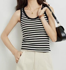 2025精仿羊毛吊带背心时尚简约，女装背心吊带，万禾羊绒