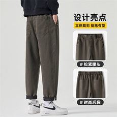 莱赛尔天丝垂感休闲裤男秋冬季宽松舒适潮流直筒长裤子Z2580-P45，男装休闲裤，星座509