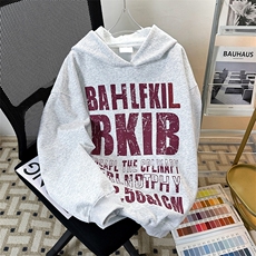 美式复古字母连帽卫衣男秋季潮牌宽松外套ootd重磅帽衫Y7499-P50，女装短外套，星座1008