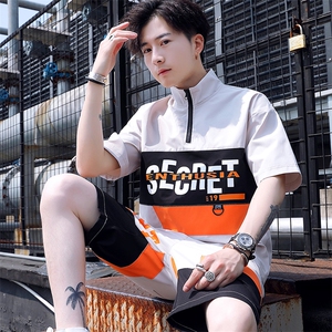 2021新款短袖短裤套装男夏季运动休闲青少年潮流两件套T772-P50图片