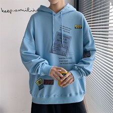 ！21春季新款男士连帽卫衣潮流印花学生春装外套WY310P40，男装卫衣，电商B220