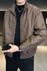 店主风皮衣男时尚2025秋款纯色皮夹克外套上衣男B317/5821/P135，男装皮衣，电商B317