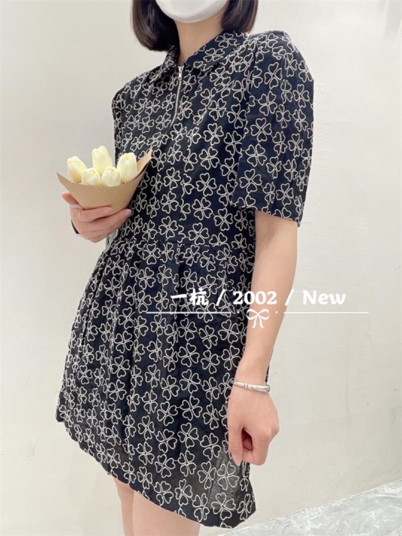 刺绣四叶草裙，其它，一杭