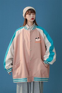 ！秋装新品港风蜡笔小新印花情侣宽松棒球夹克G453 P65控88图片