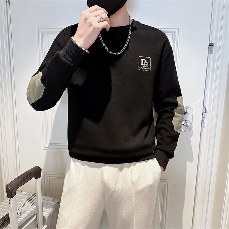 贴布字母刺绣高级感潮流撞色圆领卫衣休闲百搭上衣外套WY02-P55，女装短外套，电商D342