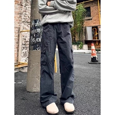 春秋复古工装牛仔高街设计感直筒宽松休闲直筒裤子-XZ64-网络图，男装工装外套，星座1002-2