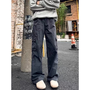 春秋复古工装牛仔高街设计感直筒宽松休闲直筒裤子-XZ64-网络图图片
