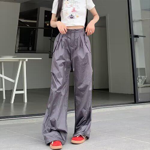 美式速干工装裤子女夏季薄款宽松休闲运动裤束脚抽绳高腰阔腿裤潮,男装休闲裤,星座506A