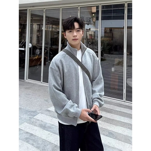 网图现货美式立领拉链开衫卫衣cleanfit男生外套纯秋wt31-特p58图片