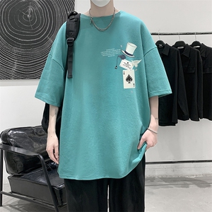 230g重磅纯棉短袖t恤男大码半袖半截袖DX17373-P20,浅灰格子马甲搭配图片