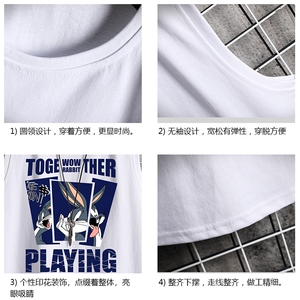 BX25234-P20 港风运动汗背心男大码汗衫男无袖T恤男 网格图片