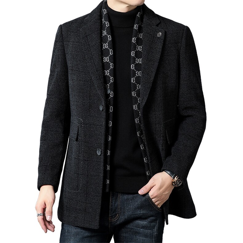 DZ93366钱塘2020-3时尚休闲简约百搭中年男士冬季厚款西服P335,男装西服,钱塘207-3