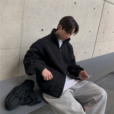 翻领灯芯绒宽松棉服男士秋季新款重工加厚高克重毛绒短款夹克外套，男装夹克，星座710