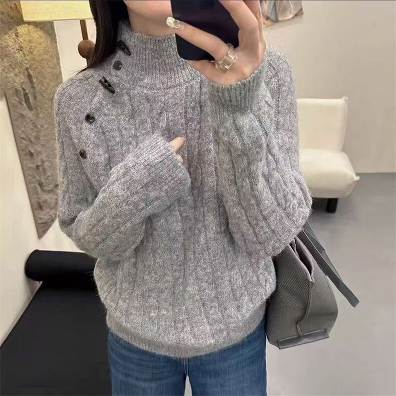 毛衣女冬季加厚外穿内搭套头圆领短款小个子时尚针织衫打底衫上衣,针织衫/毛衣,暖姿羊绒