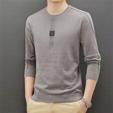 BAMJ-302钱塘2020-2春秋新款长袖薄款中青年男士打底衫毛衣P53，男装针织衫/毛衣，钱塘207-2