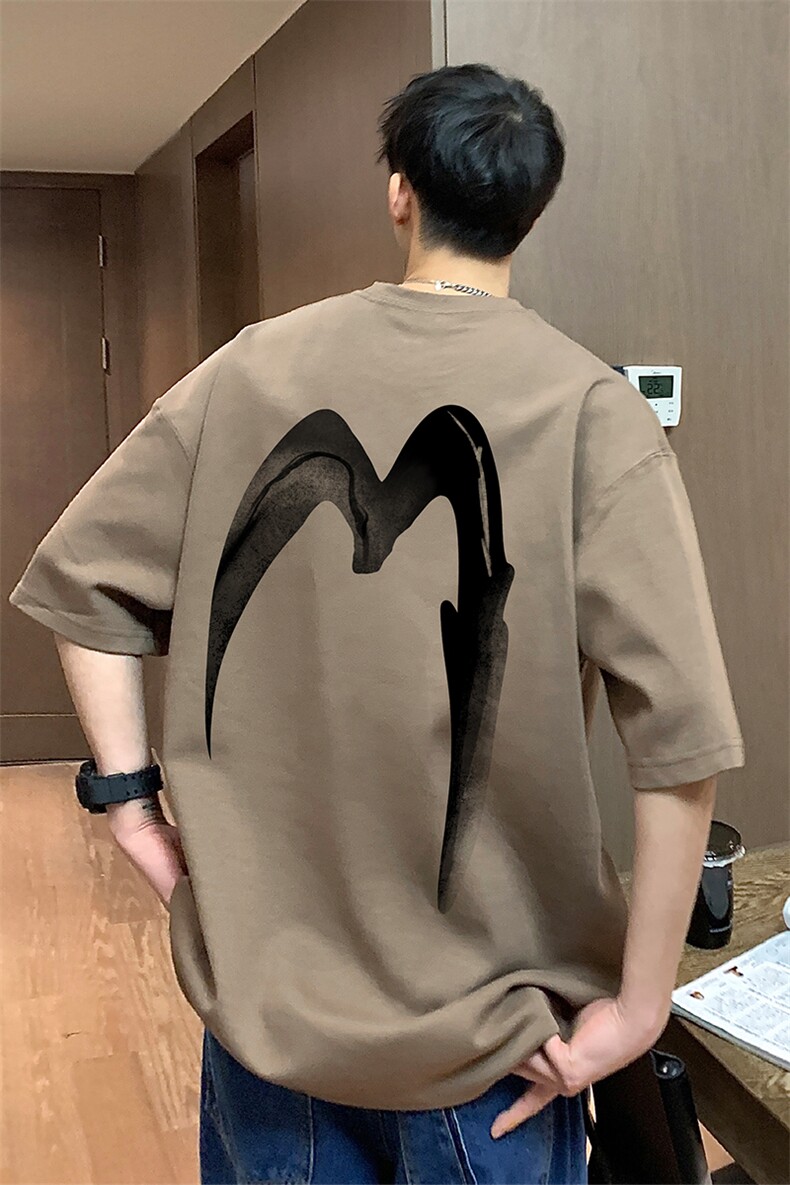 ！纯棉港风23夏季高街西海岸hiphop短袖T恤T6061P25控38,男装T恤,电商A268A