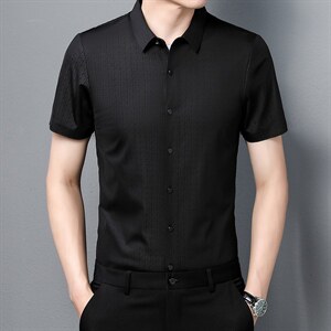 男士夏季短袖衬衫2023新款休闲商务衬衣男士上衣男装ZL1262-P60图片