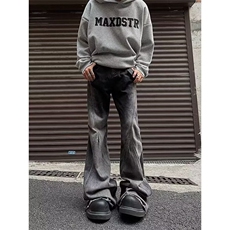 美式高街复古牛仔裤男春秋季新款设计感高质量黑灰色喇叭牛仔裤，男装牛仔裤，四季星座505