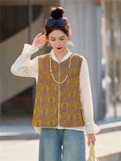 【春季女装新款】大量现货两面穿提葫芦花新中式马甲外套，女装马甲，魅衣本色