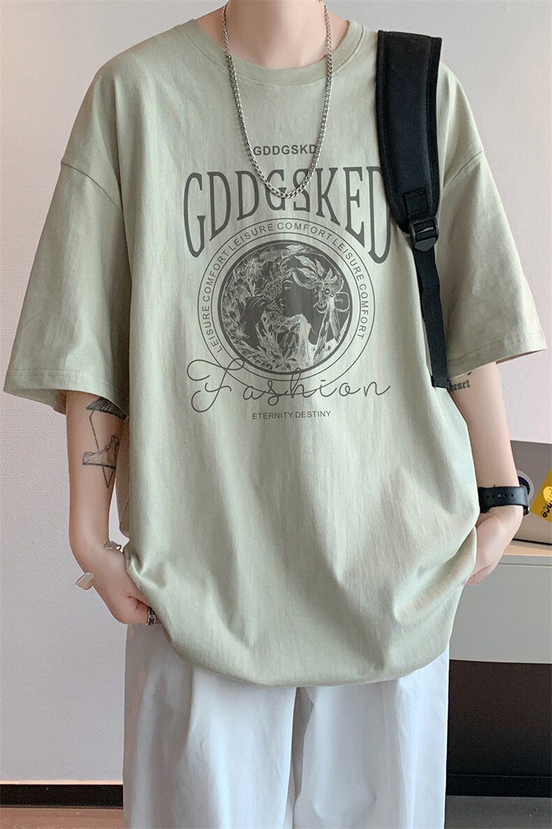 已注册/夏季内景港风大码情侣短袖T恤男潮宽松打底衫DT9730/P25,男装T恤,电商B316