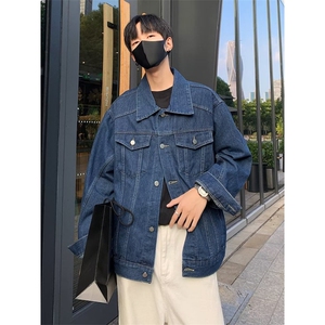 美式复古蓝色牛仔外套男女宽松百搭休闲夹克春秋季外搭 JK64图片