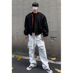橙内bomber飞行夹克外套男加厚短宽cleanfit保暖秋冬棉服 MY802图片