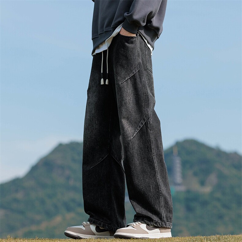 春季新款牛仔裤男直筒裤显瘦潮流美式复古设计感裤子男Z9845-P50,男装牛仔裤,星座509