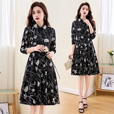 雪纺连衣裙春夏2025新款衣服大码女装高级感高端精致气质修身裙子，女装连衣裙，香莘料