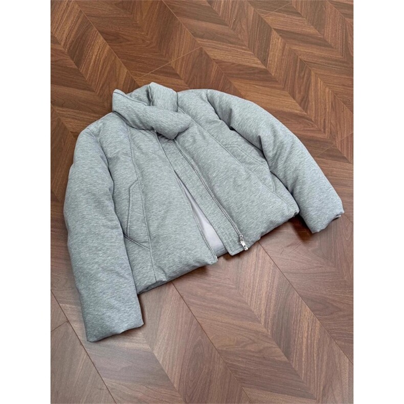 浅灰色哈灵顿棉服空气层围巾外套MY308特P93,男装棉衣,星座908-1