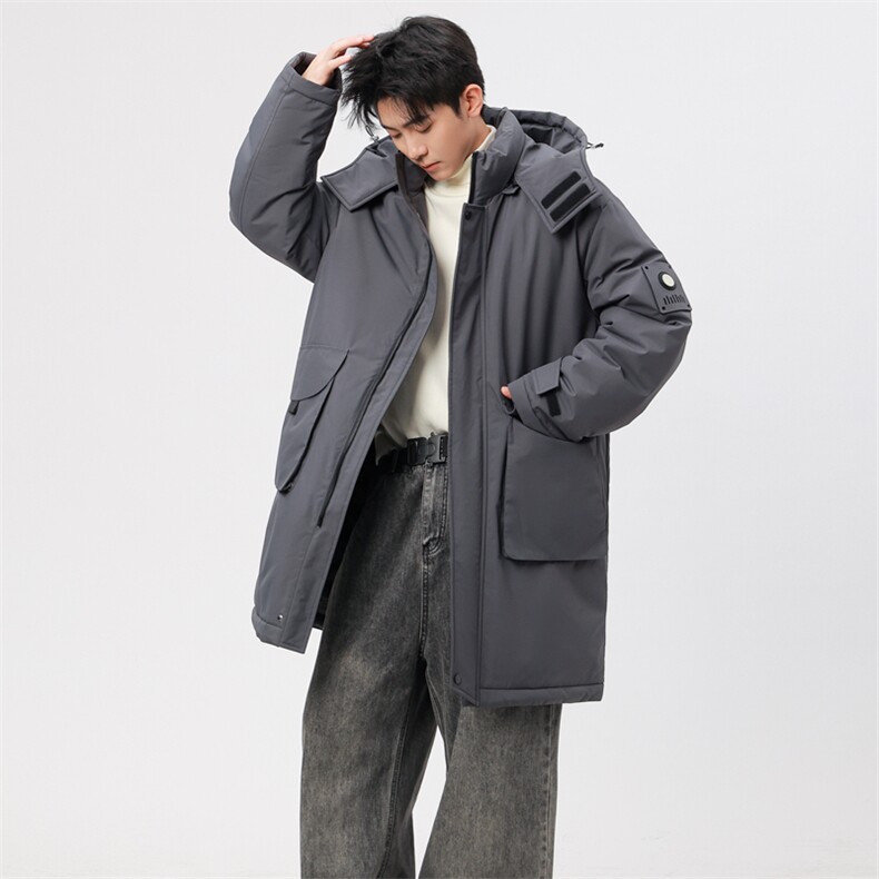 自家图有视频中长款棉服连帽登山情侣聚热保暖工装棉衣M2573p110,男装棉衣,电商D315