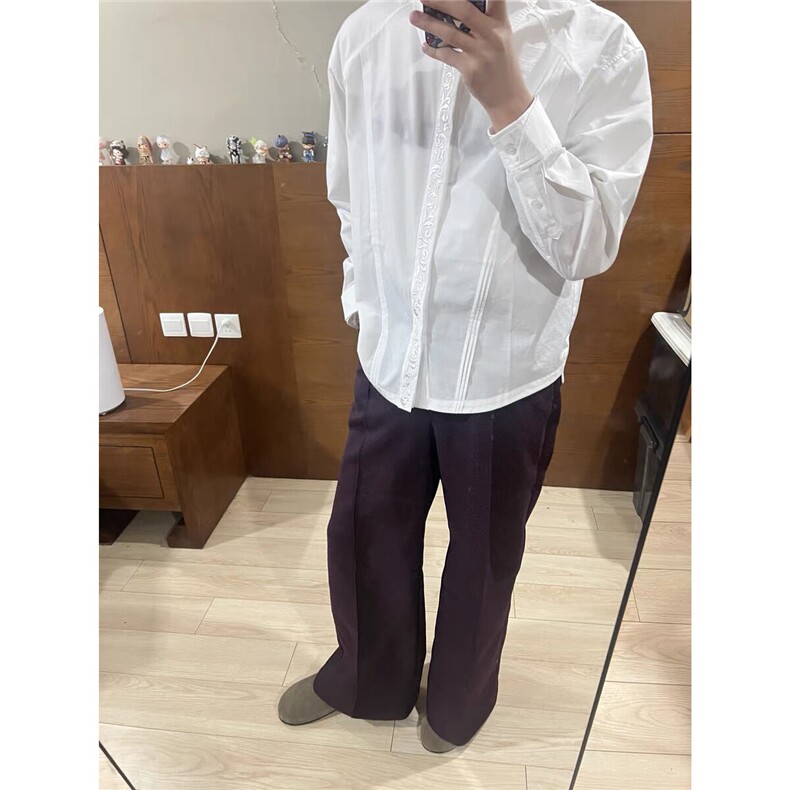 永生花刺绣宽松长袖衬衫宫廷风D328-C9919-P65,男装衬衫,电商D328