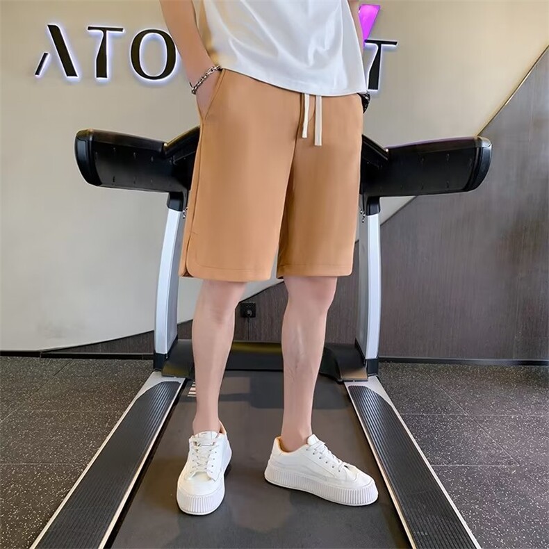 2024夏季新款薄款休闲纯色松紧腰修身短裤五分裤男青年10093,男装牛仔裤,星座1116A-2（原606A-1）