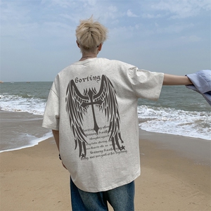 已注册/夏季外景纯棉宽松短袖T恤男圆领百搭半袖衫DT9707/P25