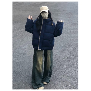 超好看民族风复古刺绣立领羽绒棉袄2025年巨好看超火情侣面包服潮图片