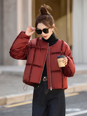 短款羽绒服女款冬季2024新款白鸭绒小个子超厚面包服外套，女装羽绒服，橙子家