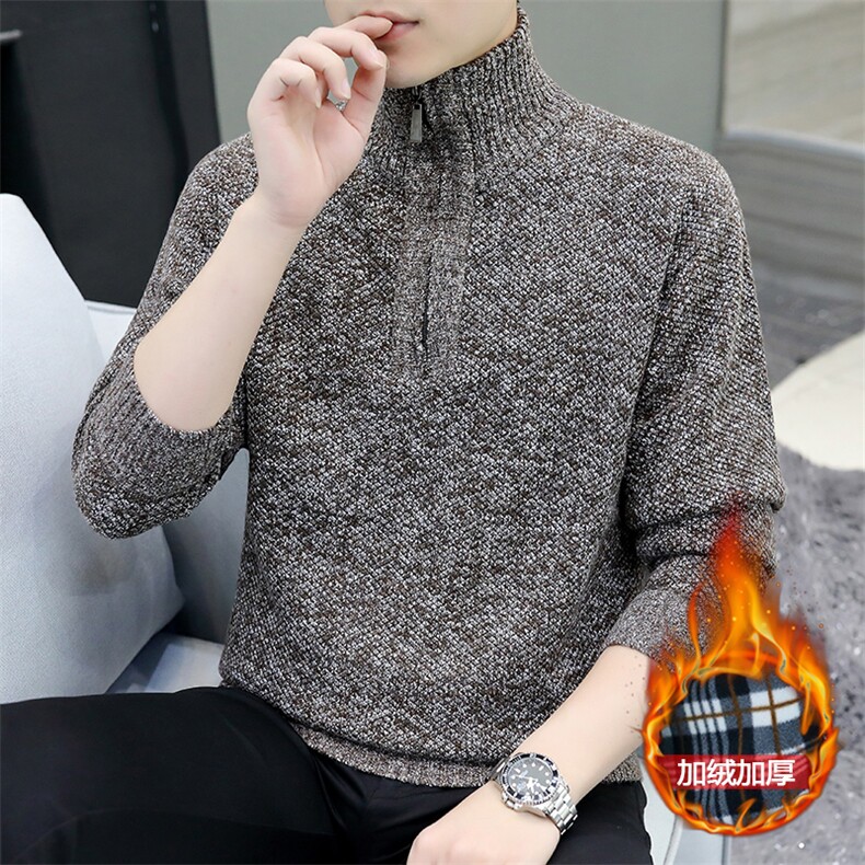 男士毛衣外套加厚加绒韩版修身毛线衣男立领青年针织衫MY209-P26，男装针织衫/毛衣，星座1109